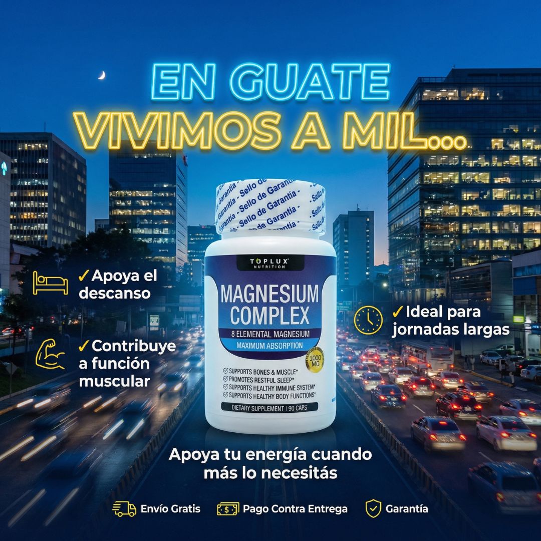 Magnesio Complex en cápsulas - suplemento para dormir mejor y aliviar calambres - ShopNova Guatemala