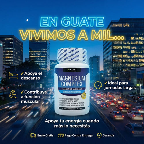 Magnesio Complex en cápsulas - suplemento para dormir mejor y aliviar calambres - ShopNova Guatemala