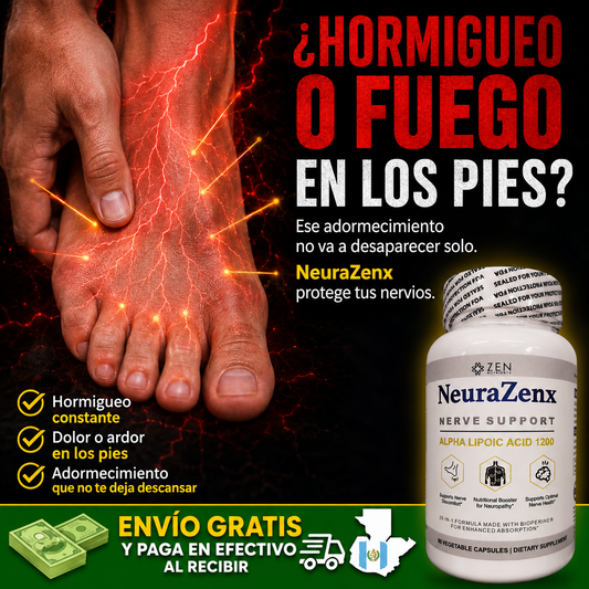 NeuraZenx 90 cápsulas - suplemento para neuropatía y dolor en los pies - ShopNova Guatemala