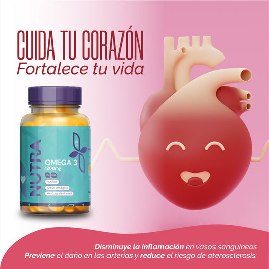 NUTRA Omega 3 1200mg libre de mercurio - EPA y DHA para el corazón y las articulaciones - ShopNova Guatemala