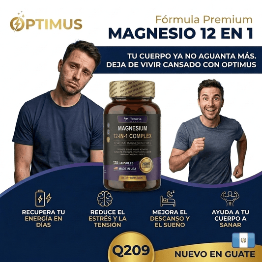 Magnesio 12 en 1 OPTIMUS PRO - suplemento multimineral en cápsulas - ShopNova Guatemala